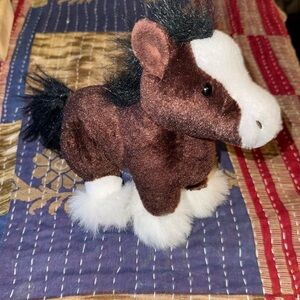 Ganz Webkinz Clydesdale Horse 9" Brown Stuffed Animal Plush Pony